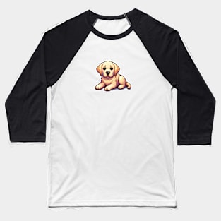 Cute golden Labrador Retriever as pixel art illustration Baseball T-Shirt